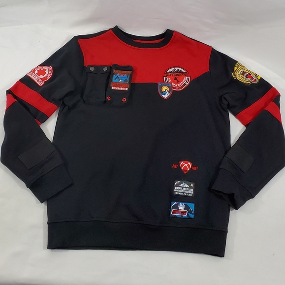 Vintage Americana Black Red Hiking Logo Sweatshirt - Picture 1 of 8